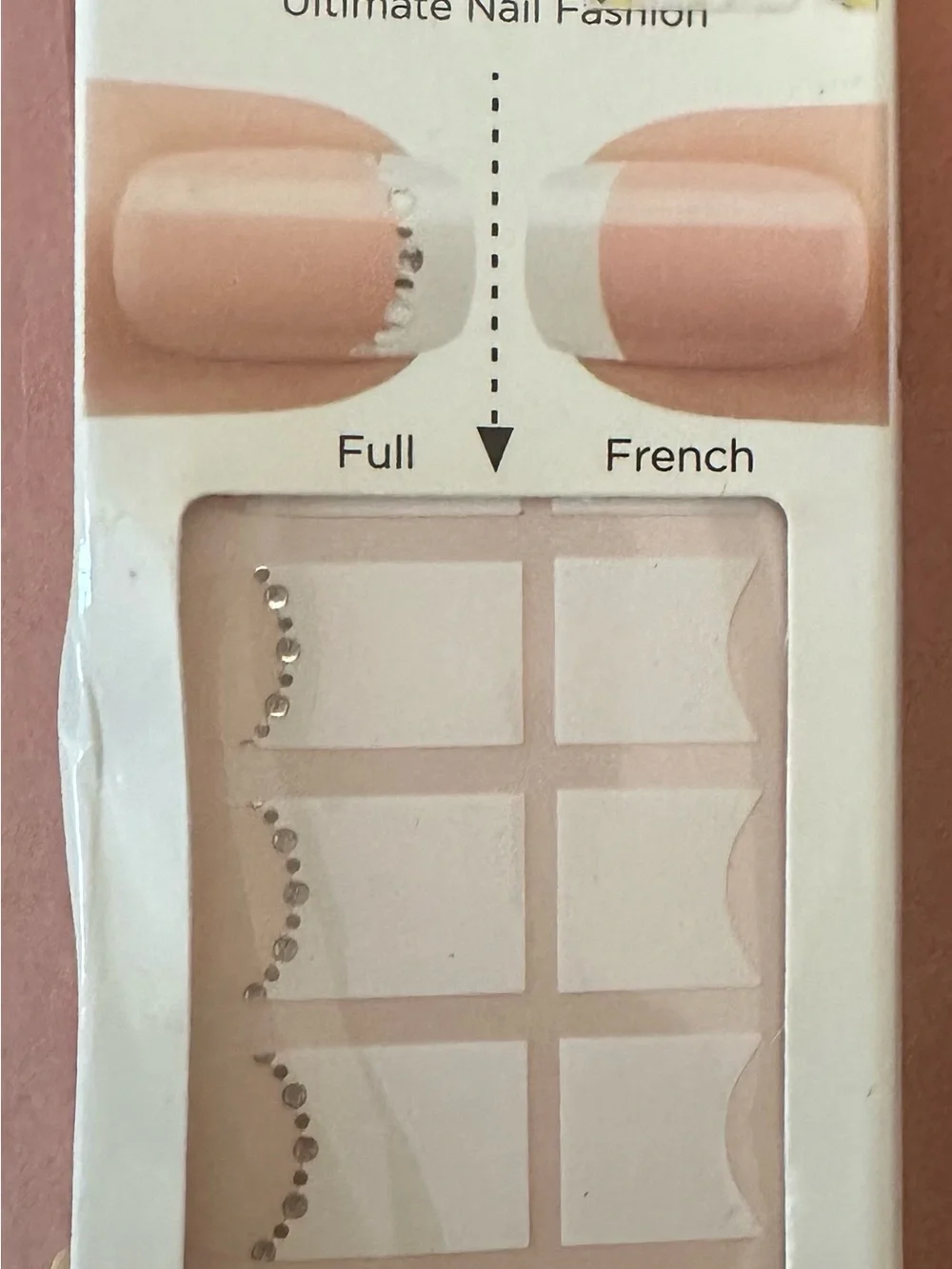 Kiss Clear French Tip Nail Stickers with Silver Rhinestones